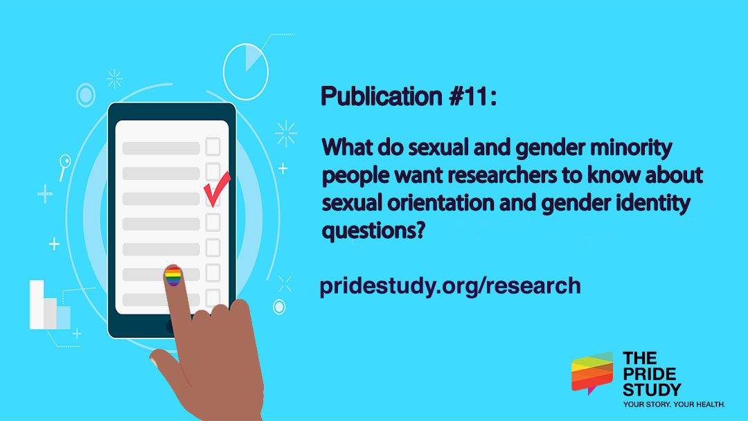 ThePRIDEStudy's tweet photo. Leslie Suen, MD's, "What do sexual and gender minority people want researchers to know about sexual orientation and gender identity questions?" was published by Archives of Sexual Behavior. #LGBTQHealth #PRIDEStudy #HealthResearch ➡️ https://t.co/oXvbrqQhU2 https://t.co/NVYzkeS8Ou