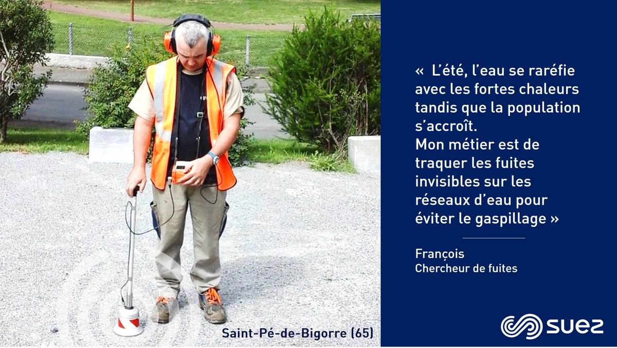 Saviez-vous qu'un des métiers de l'eau s'appelle: chercheur de fuites? Un nom peu commun pour une fonction primordiale dans la préservation de la ressource en eau. Grâce à ces outils il peut cibler une fuite enterrée et invisible avec précision  <a href="/AggloTLP/">Communauté d'agglomération Tarbes-Lourdes-Pyrénées</a> @SUEZfr <a href="/Ge_Leroux/">GéraldineLeroux</a>