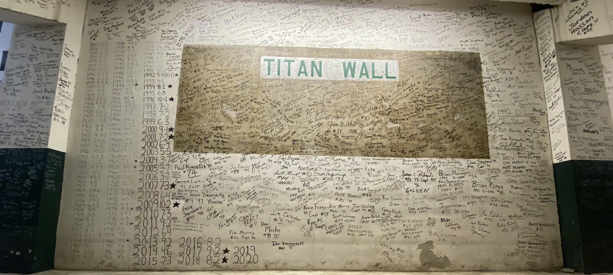 IWUTitanFball's tweet photo. Every Senior gets to sign their name on the Titan Wall and leave their mark as a Titan. What legacy will you leave?     #TraditionThursday | #TGOE https://t.co/kE93P0dfm3