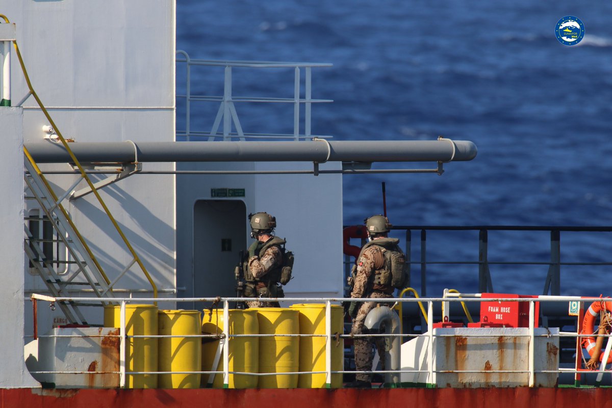 EUNAVFOR_MED's tweet image. Operation #IRINI inspected the MV Royal Diamond 7 for a suspected violation of the #UN #ArmsEmbargo #Libya. The #MV was carrying Jet fuel, likely to be used for #military purposes, now MV is diverted to a port of European Union for further investigation. 👉cutt.ly/gfT4YGm