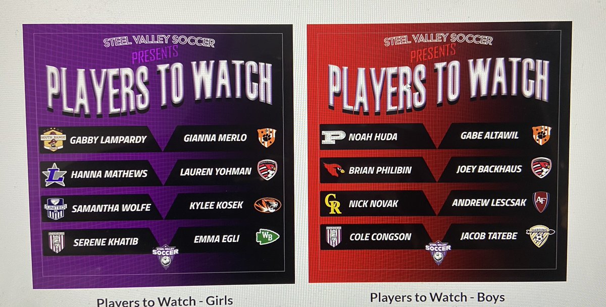 howland_soccer's tweet image. Congrats Gianna and Gabe! Players to watch @steelvalleySVS