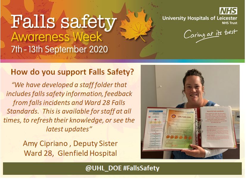 FallsUhl's tweet photo. Today we hear from @Ward28Gh who share how they use a staff information folder to keep staff up to date with #FallsSafety. @nag2710 @UHLfox @Leic_hospital https://t.co/H7hlU7y9aB