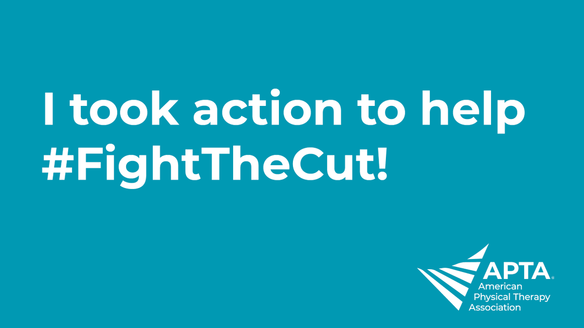 APTA_official's tweet photo. If you took action to help us #FightTheCut, we thank you! 

We need as many people to take action as possible.

Please encourage your colleagues, peers, patients, friends, and family to do the same! 

https://t.co/vNL1251p0O #PTAdvocacy https://t.co/ABffFfgSzN