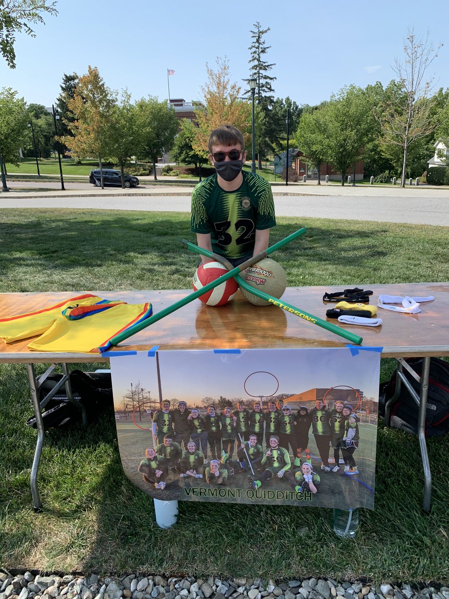 UVMQ's tweet photo. CLUB CRAWL DAY! Come find us on the Davis Center Oval 11-2 to learn more about Quidditch or join our team virtually through Microsoft Teams. The team code is 8ciyo3x to join through teams. Can’t wait to meet you all! https://t.co/HIUfJGF38S