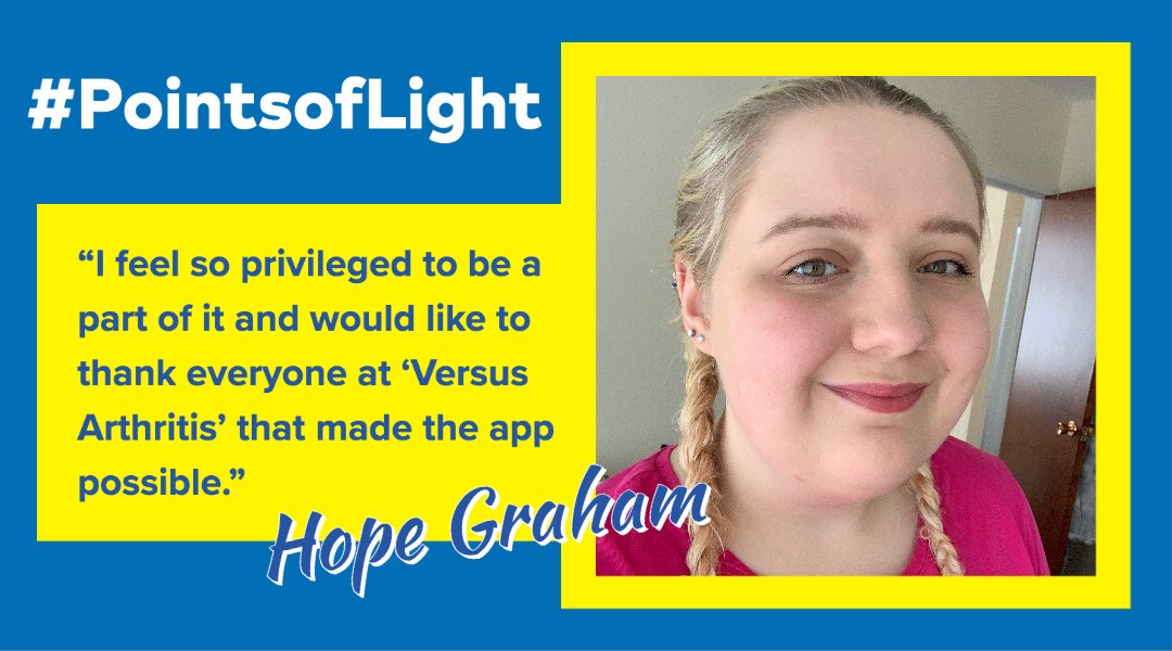 Hope Graham has received a #PointsofLight award from PM <a href="/BorisJohnson/">Boris Johnson</a> for pioneering an app with @VersusArthritis during lockdown to help young people with juvenile arthritis.
 
Read More 👉 pointsoflight.gov.uk/arthritis-trac…