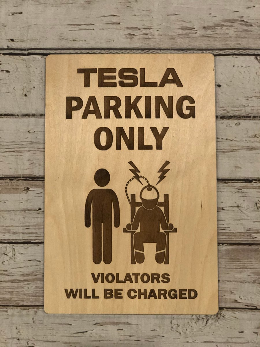 tesletter's tweet photo. **Giveaway Alert**  

Fun cars deserve fun accessories. Win a 'Tesla Parking Only' wooden sign like the one below.

RT and FOLLOW to enter the drawing!! Winner to be announced next Wed. 9/16. https://t.co/moBLwsw4D1