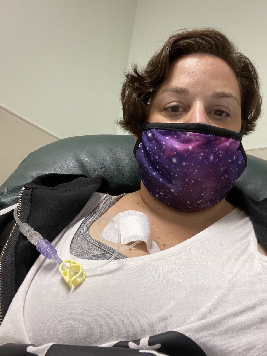 CoachPowellTchr's tweet photo. All hooked up and ready to go! #FirstChemo #CancerSucks https://t.co/NgJuKuKWE1