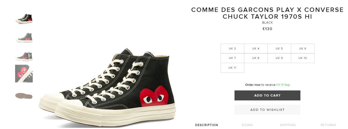 comme des garcons converse end