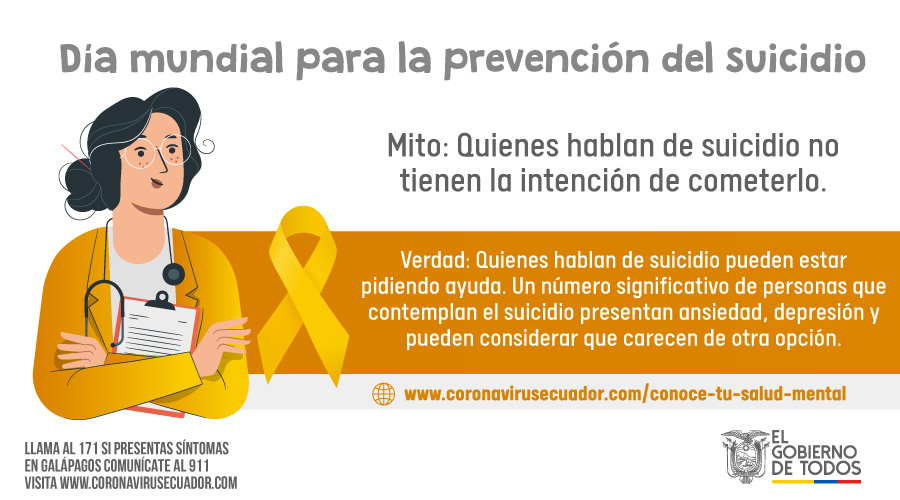 HGuasmoSur's tweet photo. Es necesario saber que alrededor del suicidio hay mitos y verdades que se deben conocer para ofrecer ayuda oportuna.

Realiza el test aquí:
https://t.co/B73ABydlqT 
#JuntosSalimosDeEsta https://t.co/iIhSd8p68w