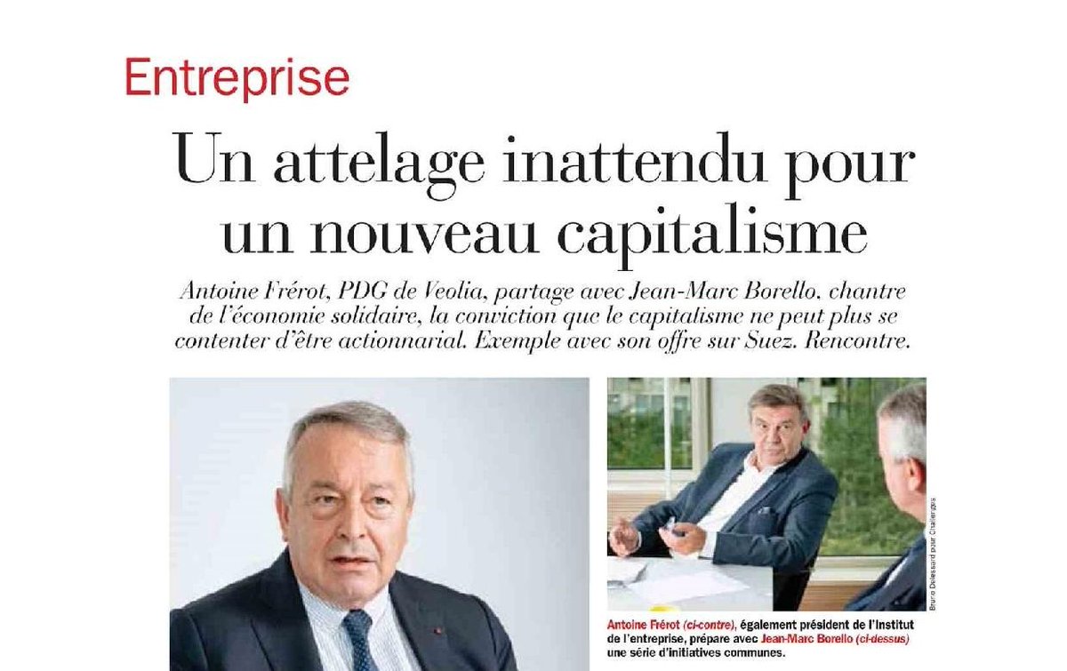 Échange passionnant avec Antoine Frérot, pdt <a href="/inst_entreprise/">Institut de l'Entreprise</a>. L'#innovationsociale doit être au cœur de la transformation de l'entreprise. A la fin du mois, <a href="/GroupeSOS/">Groupe SOS</a> lance <a href="/ImpactTank/">IMPACT TANK</a>, 1er think tank dédié à la mesure d'impact d'innovations positives 👉bit.ly/2FgbE8D