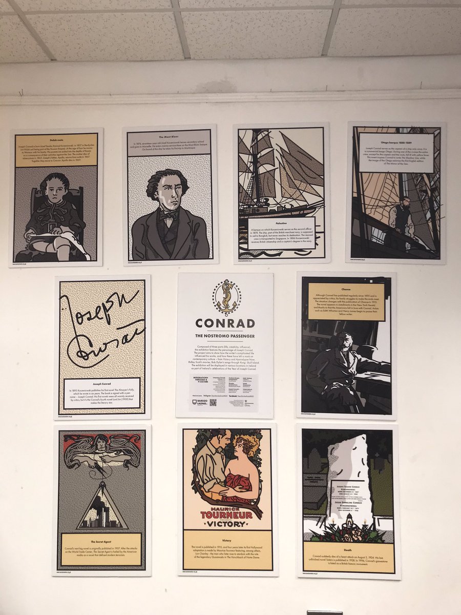 EDPortlaoise's tweet photo. Portlaoise Library welcomes an exhibition on the Polish author Joseph Conrad, developed by #BardzoLadnieNGO, to promote Polish culture in Ireland and further afield. #PLCulture #travellingart #eudirect https://t.co/9WzVyYfdG0