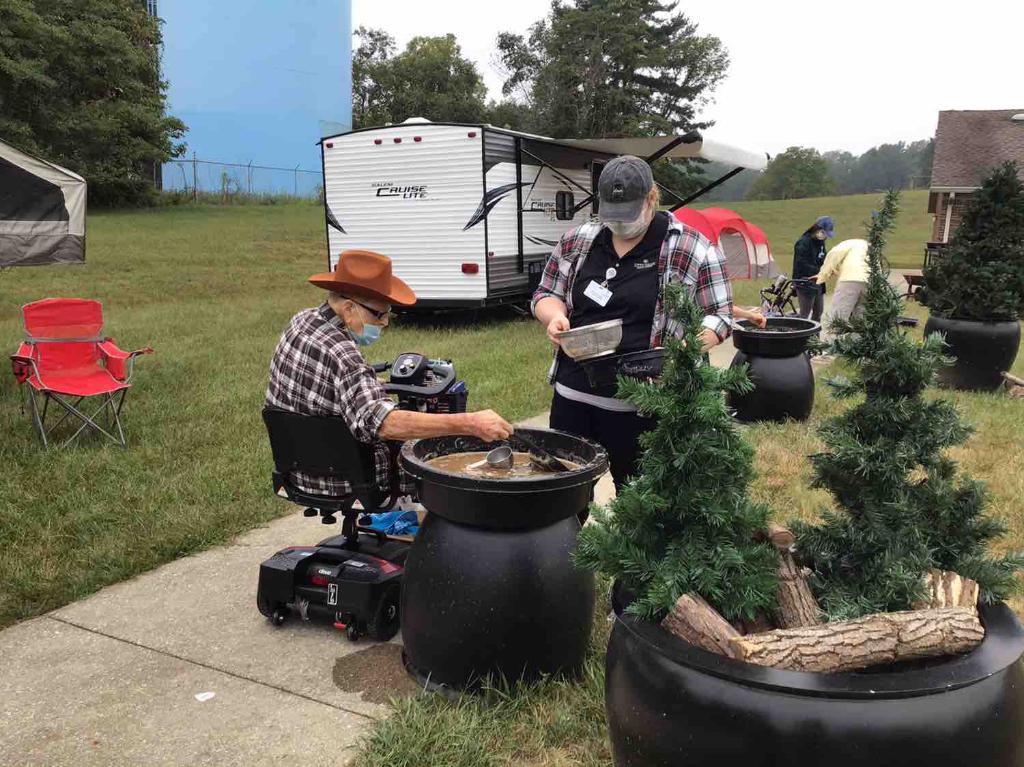 OwenValleyHC's tweet photo. Our morning excursions were a blast for residents. We mined a lot of gold, patiently waited for the fish to bite, &amp; honed in on our shooting skills!
#TrilogyCampIn https://t.co/WwMlHSJLIy
