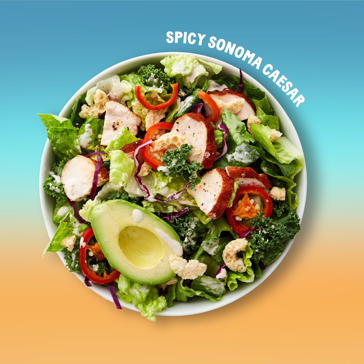 Chopt Creative Salad Co On Twitter Our Spicy Sonoma Caesar Includes Chipotle Chicken Avocado Parmesan Quinoa Crisps Pickled Cherry Peppers Romaine Kale Purple Cabbage Mixed With Creamy Caesar A Classic With