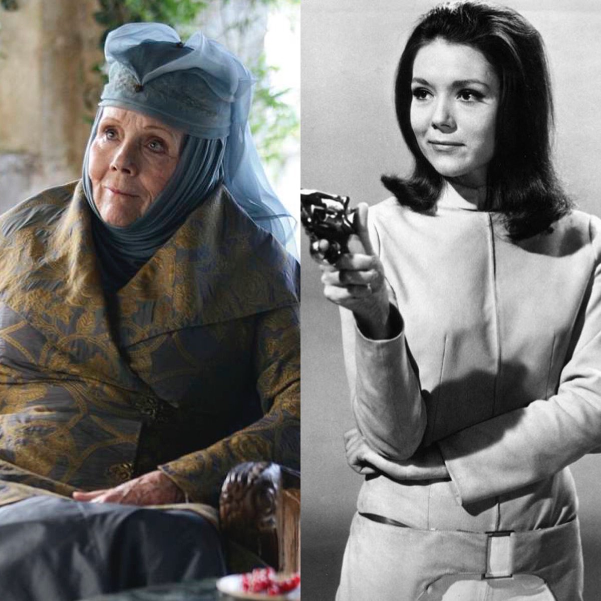 GeekPointMx's tweet photo. Ha fallecido la actriz Diana Rigg a los 82 años, a quien recordamos recientemente por ser Olenna Tyrell en Game of Thrones. Además  también participó en las franquicias de James Bond y en la serie de televisión de The Avengers. Descanse en paz. https://t.co/5ZU9Pqyw7e