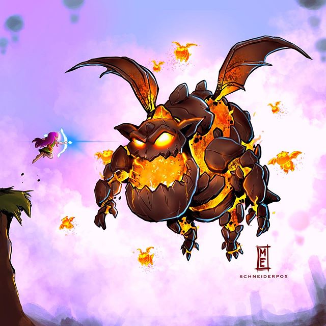 Superarquera 🆚 Sabueso de lava
¿Quién ganaría? 👀

#FanArt espectacular de <a href="/Schneiderpox/">Pox</a> 🤩

#ClashofClans