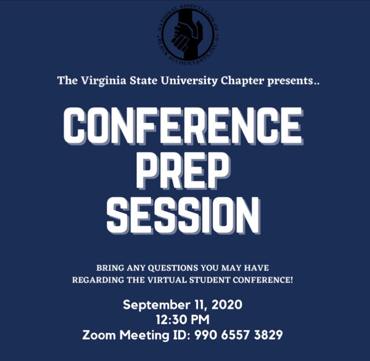 naba_vsu's tweet photo. Join us on Zoom tomorrow, September 11 at 12:30 PM. We will be discussing how to effectively prepare for the Pre-Conference and NABA’s 2020 Virtual Student Conference. We will be answering any questions that you all may have regarding the VSC! #VSU21 #VSU22 #VSU23 #NABAVSC2020 https://t.co/GeBlr9zZNG