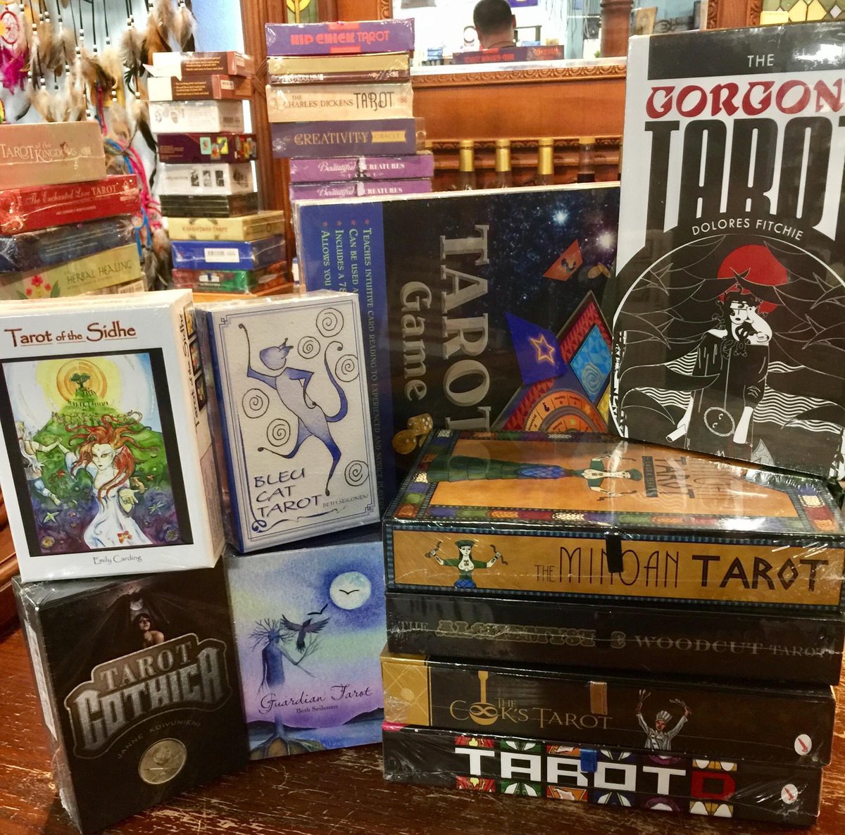 theLPMarket's tweet photo. We got an insane amount of new Tarot decks in today! Come on in and check them out! Lots of new Books too! 😊
#lovepotionmagickalperfumerie #lpmp #love_potion_perfume #LPMP #magickalmarketplace 
#magickinyourlife #vanwa #downtown #lovepotion #tarot #books #readings #psychic https://t.co/oZLU8FPiVN