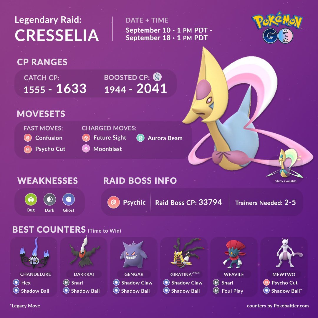 Couple of Gaming on Twitter "Later today Cresselia is going to return