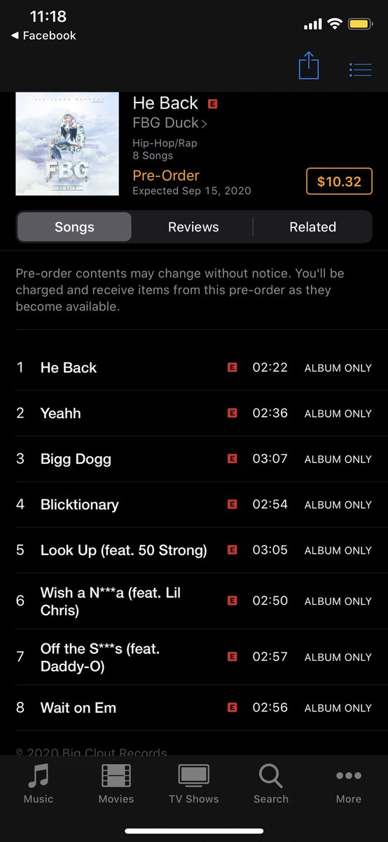 He Back Ep 9/15 Pre-Order Now itunes.apple.com/album/id153017…