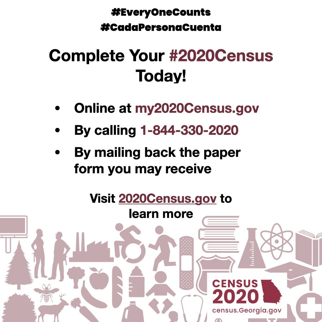 gacities's tweet photo. #GaCities, we are less than 20 days away from the #2020Census deadline! Your residents’ participation to ensure that Every. One. Counts. is imperative.
SHARE this post today on your social media pages to spread the word! @uscensusbureau #GaCounts @gacensus2020 https://t.co/vQGK62AF1m