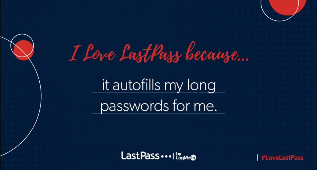 karabouvier's tweet photo. LastPass has changed my life! If you don't have an account, get one! I don't have to remember my passwords anymore (more importantly, I no longer use the same password for every account) Lastpass autofills my info and does all the work for me! #lovelastpass @lastpass https://t.co/A1Sl1tFSZX