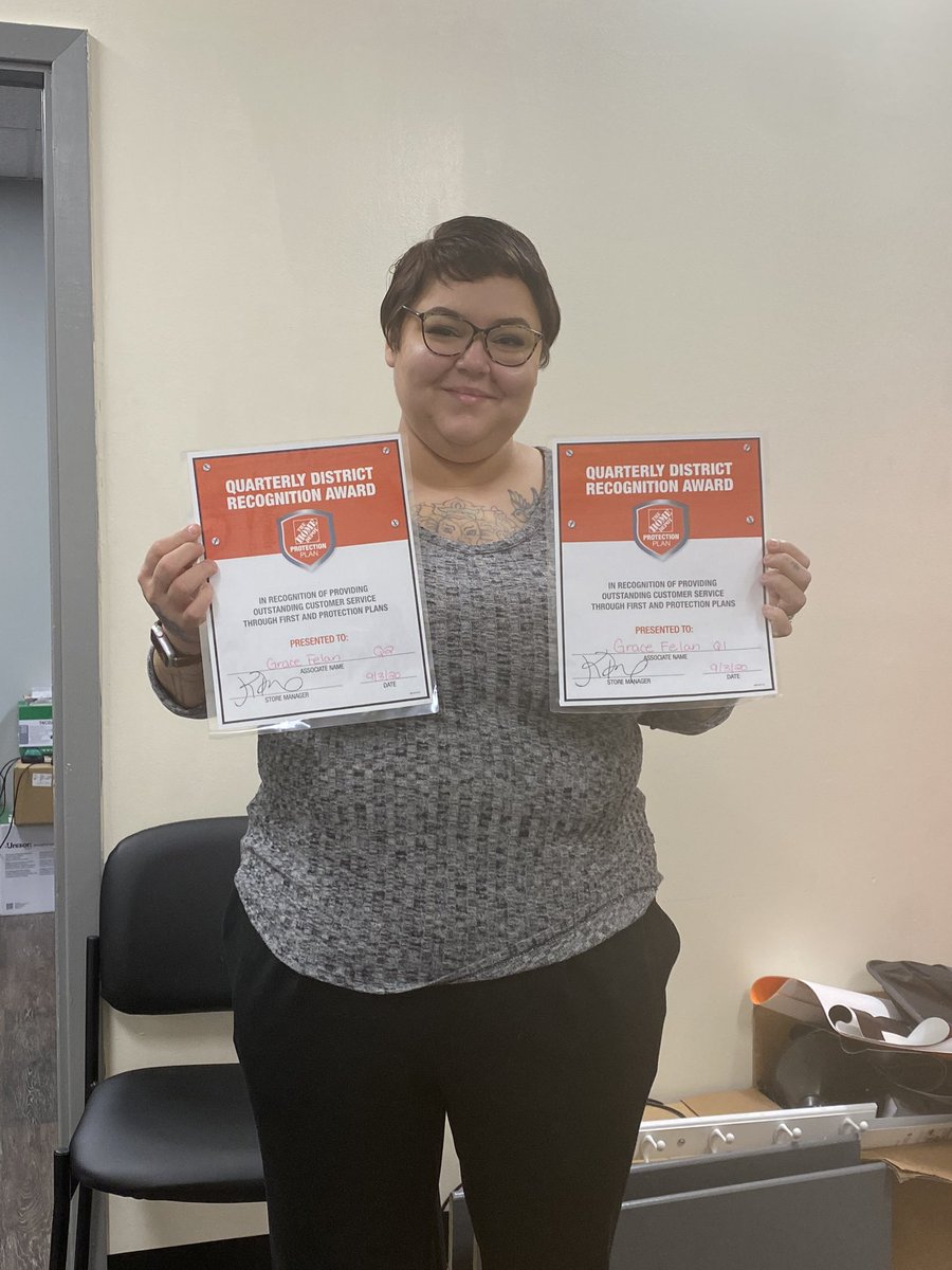 Congratulations to Grace Felan our DS for D90 for getting the  Quarterly District Recognition Award 2 quarters in a row! <a href="/BassKausha/">Kausha</a> <a href="/HomeDepot/">The Home Depot</a>