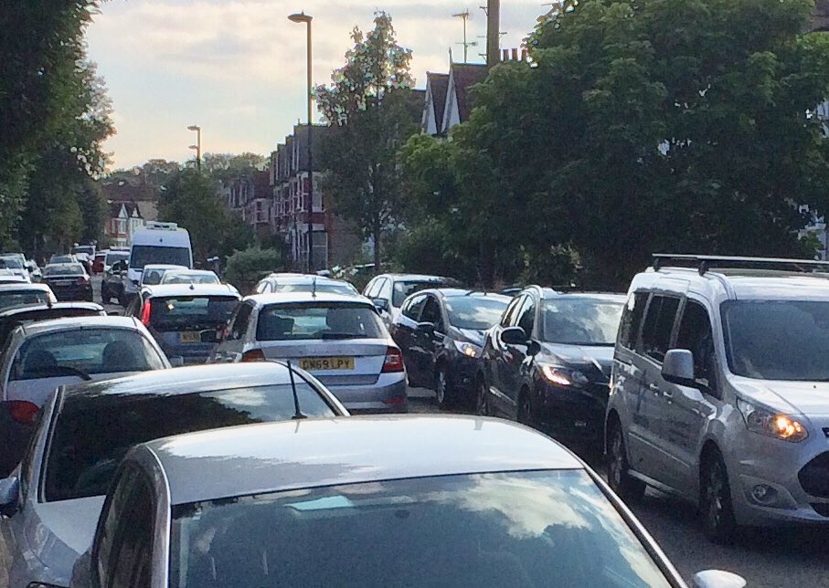 WarwickRoadAG's tweet photo. For anyone still wondering...
yes, it really is that bad! Typical traffic scene today at 3 pm.
Grateful to those on less affected roads reaching out to help find a solution, thru community engagement with @EnfieldCouncil trial #LTN consultation process. #DoingNothingIsNotAnOption https://t.co/ilHY2irf9L