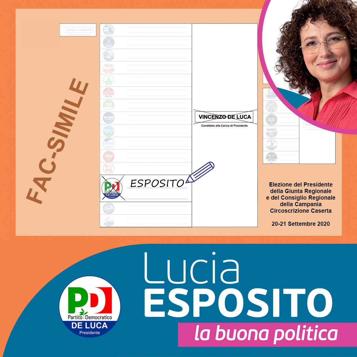 Alle Regionali del 20 e 21 settembre, in provincia di Caserta, scegli #labuonapolitica, vota PD, scrivi ESPOSITO 🥰