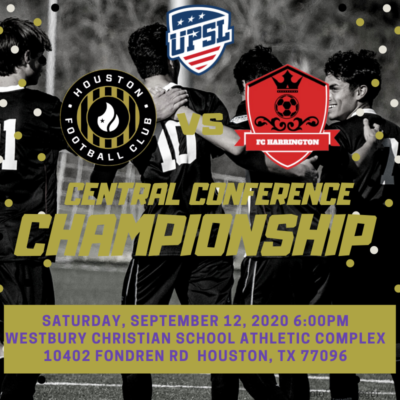 Saturday night we take on @FC_Harrington for the Championship of the <a href="/UPSLsoccer/">UPSL</a> Division 1 Central Conference.  Due to Covid, no spectators will be allowed inside the complex, however, you may pull up to the fence line and watch from the comfort of your own chair.