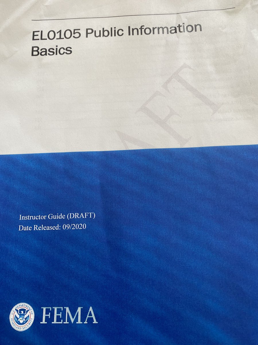 mcfrsPIO's tweet image. MT @PIOMarkBrady work group of #PIO @FEMA_EMI @C2TI Instructors &amp;amp; Program Managers met virtually as a focus group/pilot to finalize ‘new’ NEMBA E/L0105 Course - Public Information Basics. w/ @doctrahanmedia @LarryHill @NicoleShuttsPIO @JAFreiler #StephanieMarquis @mcfrsPIO