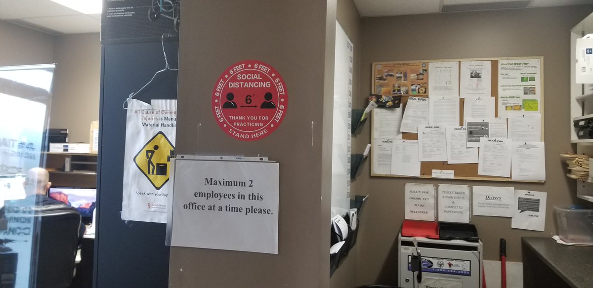 UlcKool's tweet photo. We have posted social distance posters to remind visitors and employees to maintain 6 feet distance in the facility. https://t.co/totWzXSFZZ