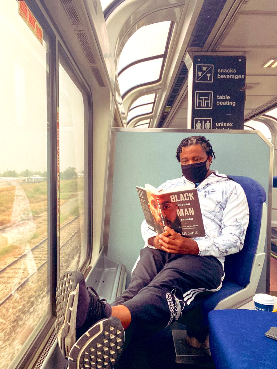 3LWTV's tweet photo. I’m so proud of my friend @geesmalls! His memoir #BlackEnoughManEnough is as poignant, honest and riveting as they come! A MUST READ! #BEMEchallenge #ReadWithUs @amtrak https://t.co/TNylEdalFX