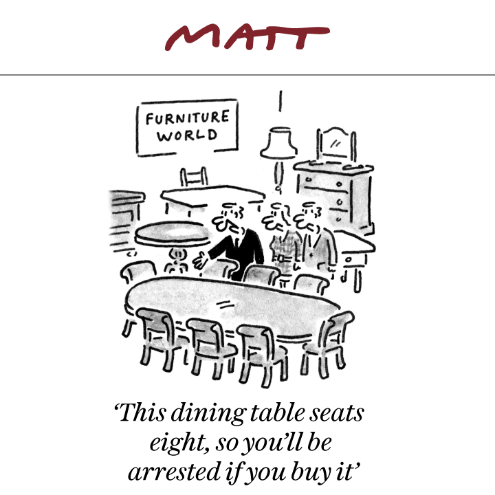 MattCartoonist's tweet photo. 'New rules 🤔'

My latest cartoon for tomorrow's @Telegraph 

Subscribe to my weekly newsletter to receive my unseen cartoons: https://t.co/JNDhrYJMFH https://t.co/sZJhXQB9iy
