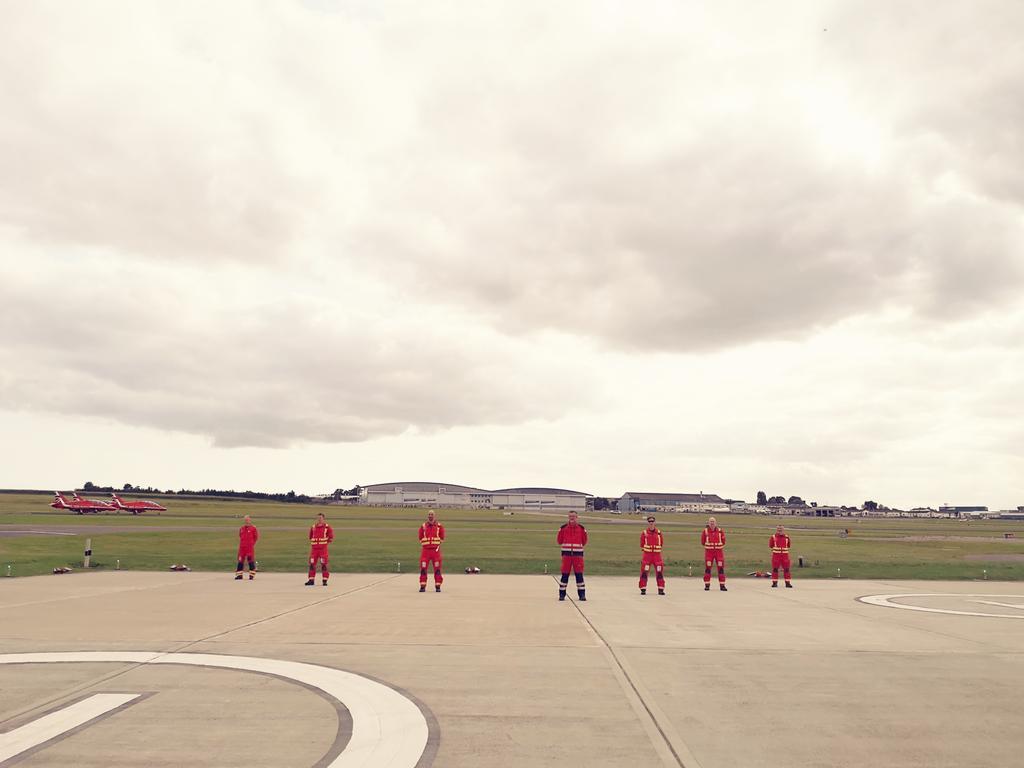 daatcl's tweet photo. The finest team in red... plus the #redarrows 🇬🇧

@DevonAirAmb @rafredarrows @Exeter_Airport https://t.co/hmRjHLuTf2