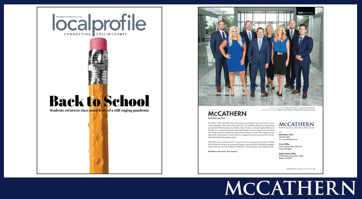mccathernlaw's tweet photo. McCathern is proud to be featured in @localprofile_cc
magazine's Top Lawyers of Collin County for 2020! Congrats, team! To see the profile and the rest of the issue, click here: https://t.co/bX333U9KjQ
#mccathernlaw #friscolaw #collincounty #localprofile https://t.co/vkteBA7j23