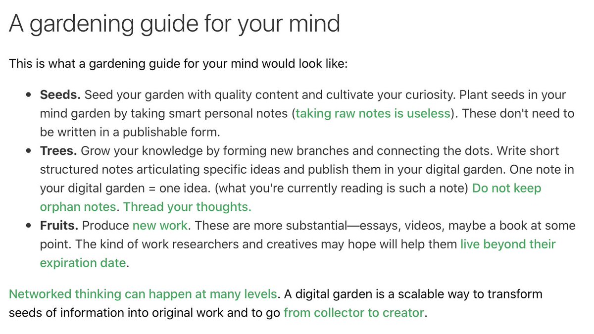 For most of history, people have only shared their fruits. But people are increasingly sharing their trees, which is one of the most exciting things happening on the Internet right now.

I love how <a href="/anthilemoon/">Old Account</a> describes the taxonomy of notes.

mentalnodes.com/a-gardening-gu…