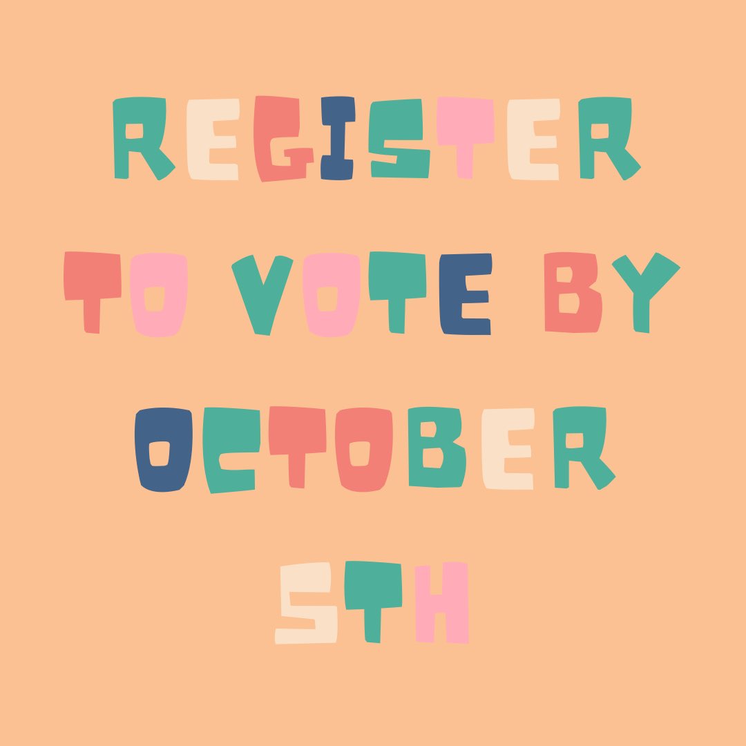 JoltTtu's tweet photo. Hey guys! Just wanted to remind everyone of important dates coming up in order to vote in the presidential election on Tuesday, November 3rd! Click the link in our bio to confirm your voter registration status, register, or any additional information about voting in Texas! https://t.co/MJFhFLr7QR