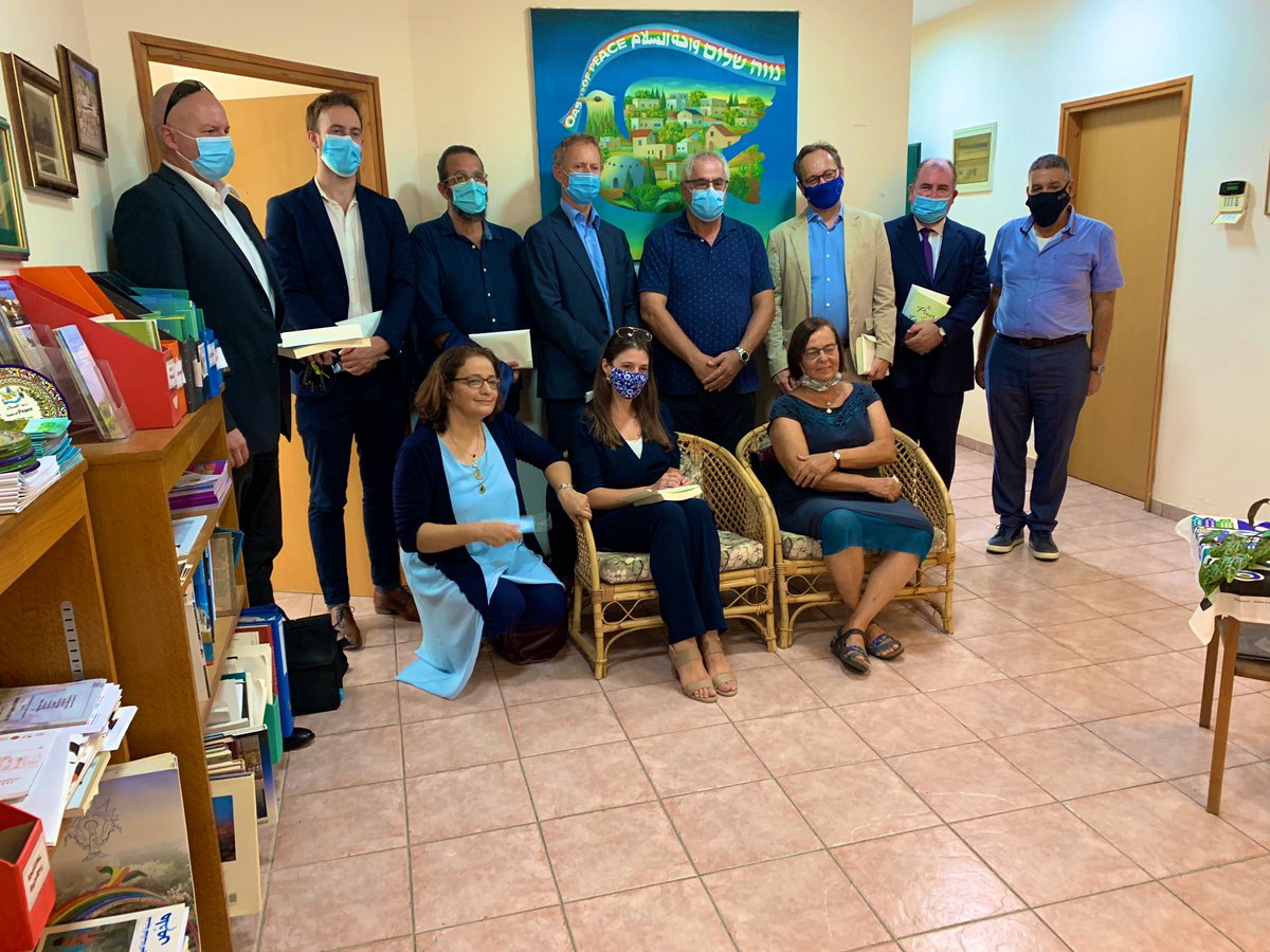EGiaufretEU's tweet photo. Today, with diplomats from 6 EUMS, I visited Neve Shalom / Wahat al-Salam, a Jewish-Arab community pioneering in #peace and coexistence. Last week, fires caused major damage to their School for Peace and library. I hope they will rebuild quickly and continue their important work https://t.co/OCqDxsXYFD