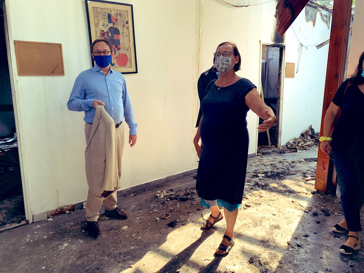 EGiaufretEU's tweet photo. Today, with diplomats from 6 EUMS, I visited Neve Shalom / Wahat al-Salam, a Jewish-Arab community pioneering in #peace and coexistence. Last week, fires caused major damage to their School for Peace and library. I hope they will rebuild quickly and continue their important work https://t.co/OCqDxsXYFD
