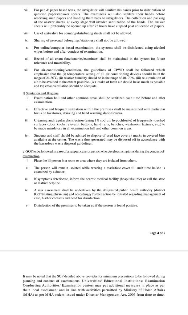 anubha1812's tweet photo. Latest health ministry guidelines for conducting exams for all the students https://t.co/FCtPuSzlQF