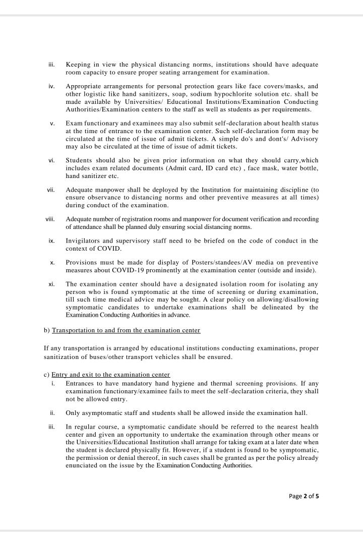 anubha1812's tweet photo. Latest health ministry guidelines for conducting exams for all the students https://t.co/FCtPuSzlQF
