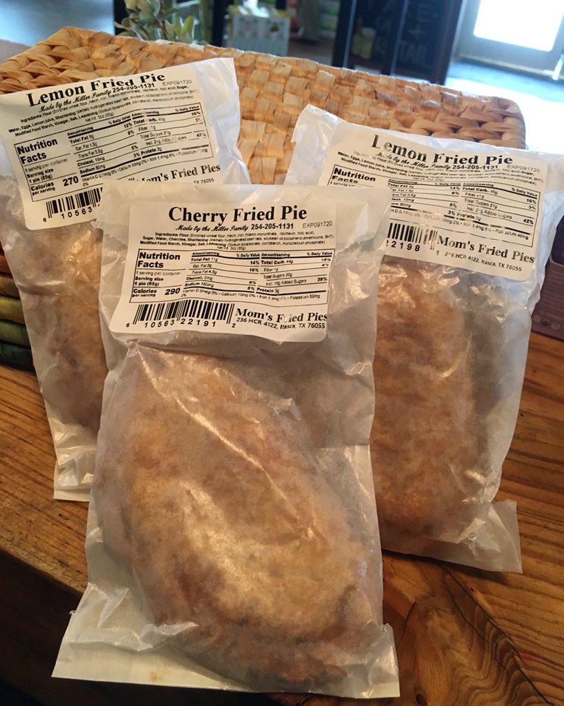 Fried pies from Mom’s Fried Pies are going fast!  Not to worry though...we get a new batch in every Wednesday afternoon ;)