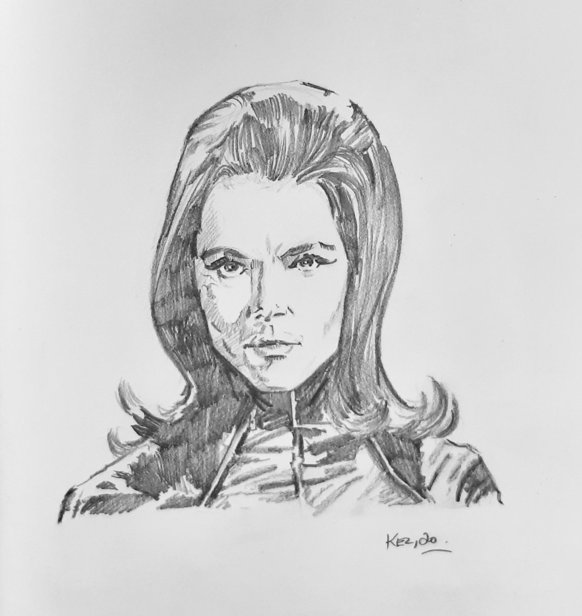 Kerryisbald's tweet photo. A very very very quick drawing of #DiannaRigg because I loooved her. #icon #TheAvengers #MrsBond https://t.co/vsHqDIJdim