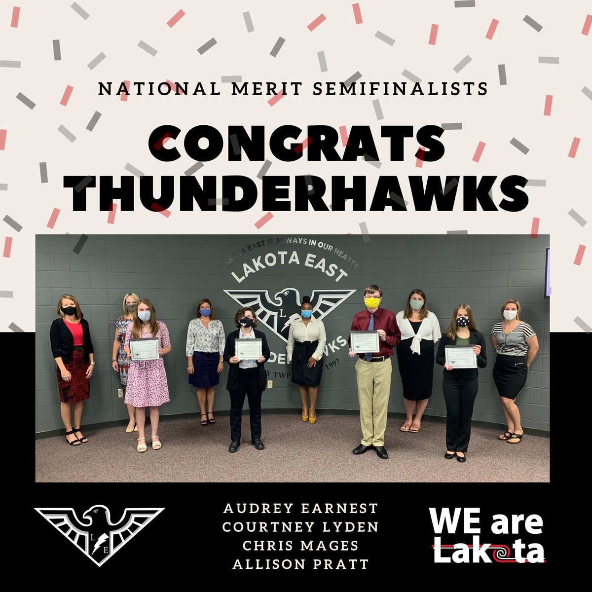 LakotaDistrict's tweet photo. Thrilled to recognize this year’s @EAST_HAWKS National Merit semifinalists! WE are so proud of you! #WEareLakota https://t.co/kgEVzg45o8