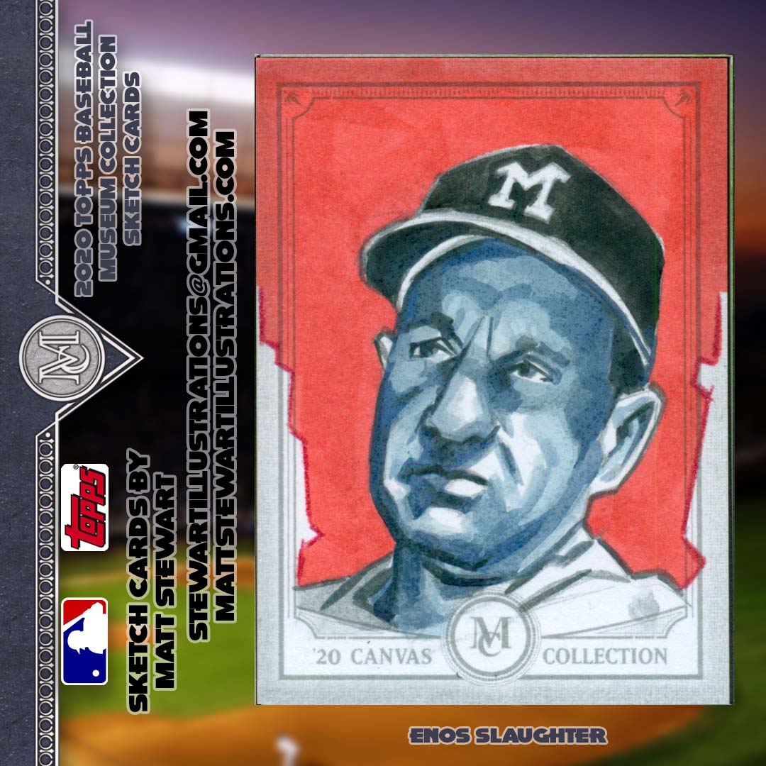 Archaeomatt's tweet photo. Enos Slaughter sketch card I made for the 2020 @Topps MLB Museum Collection set.
#MLB #HoF #EnosSlaughter #SketchCard https://t.co/yMMkIGnGp6