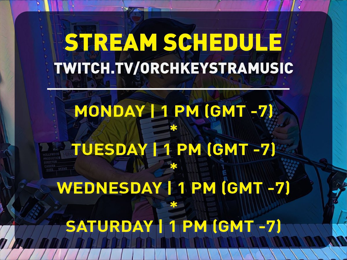 OrchKeystra's tweet photo. Hi, everyone! OrchKeystraMusic here!
I am a music streamer on Twitch and I do loop building, song remixes, and keys &amp; accordion performances. Check out my channel and I look forward to some fun and epic hang with you! YESS YOU!!

➡️https://t.co/PRyBhcC0uG https://t.co/nHy2hZkai4