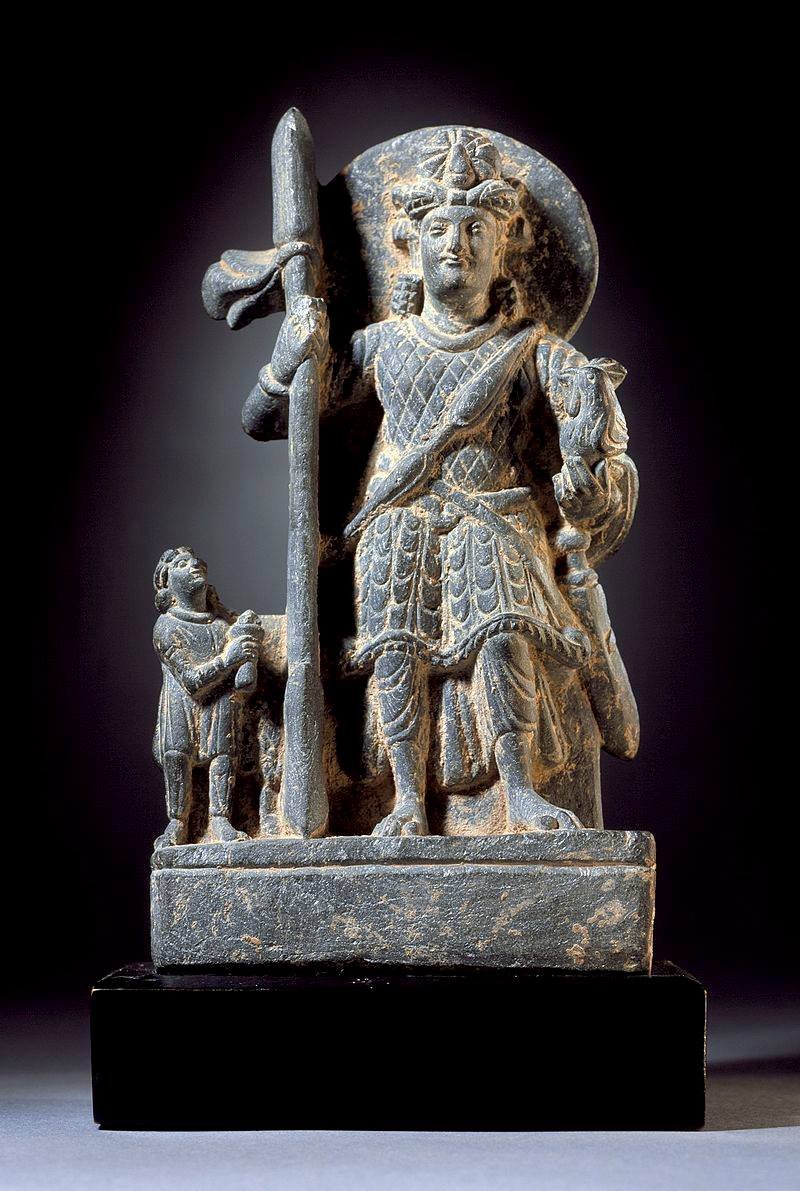 This Is  #GangSteppe - a fine 2nd century AD Kushan depiction of Lord Skanda, from Gandhara in present-day Afghanistan/Pakistan.