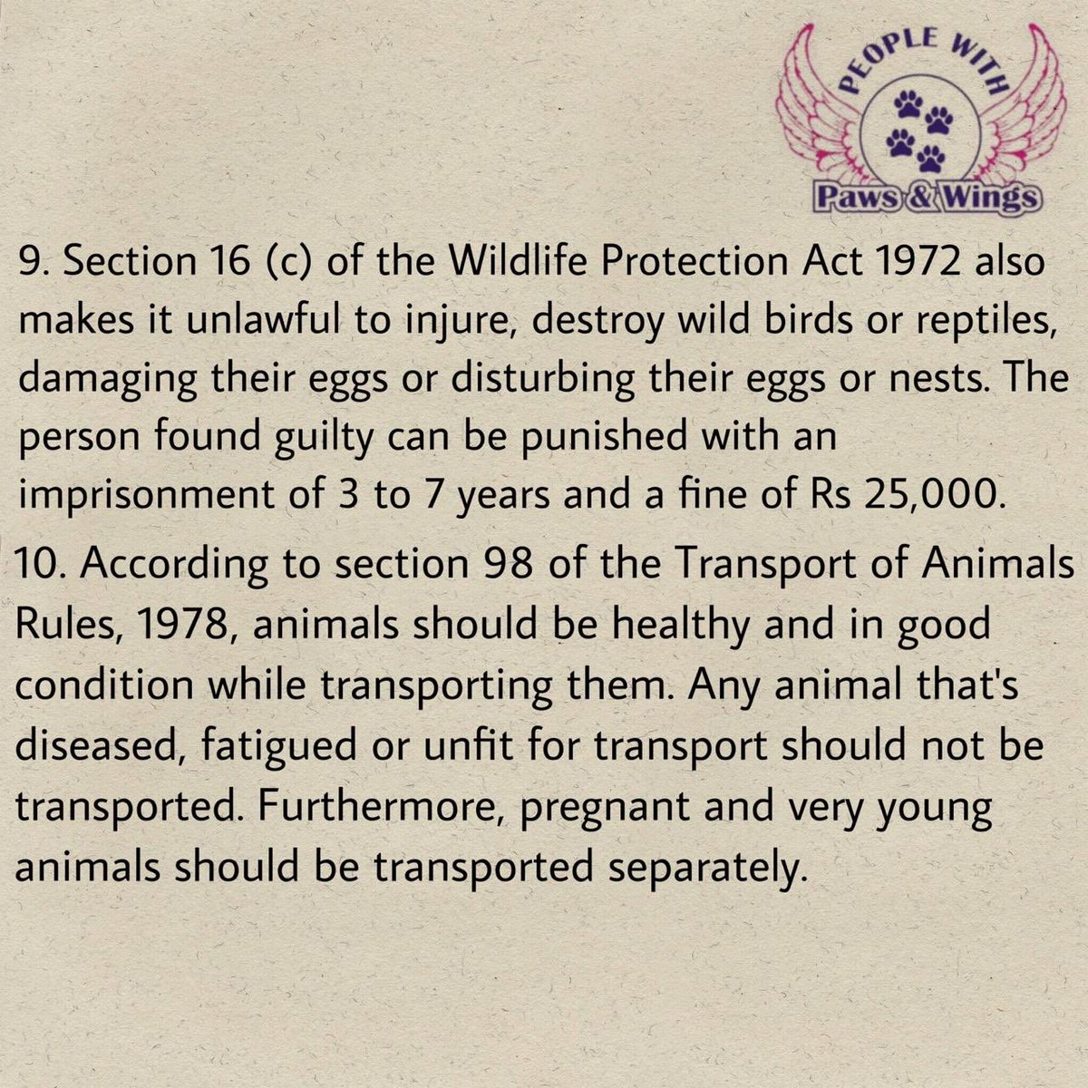 ppwct_'s tweet photo. 10 Indian Laws under which Animals are Protected
#animalslaws #AnimalRights #AnimalWelfare #AnimalCruelty #animallovers #AnimalAbuse #StopAnimalCruelty https://t.co/wGfcEGTOK6