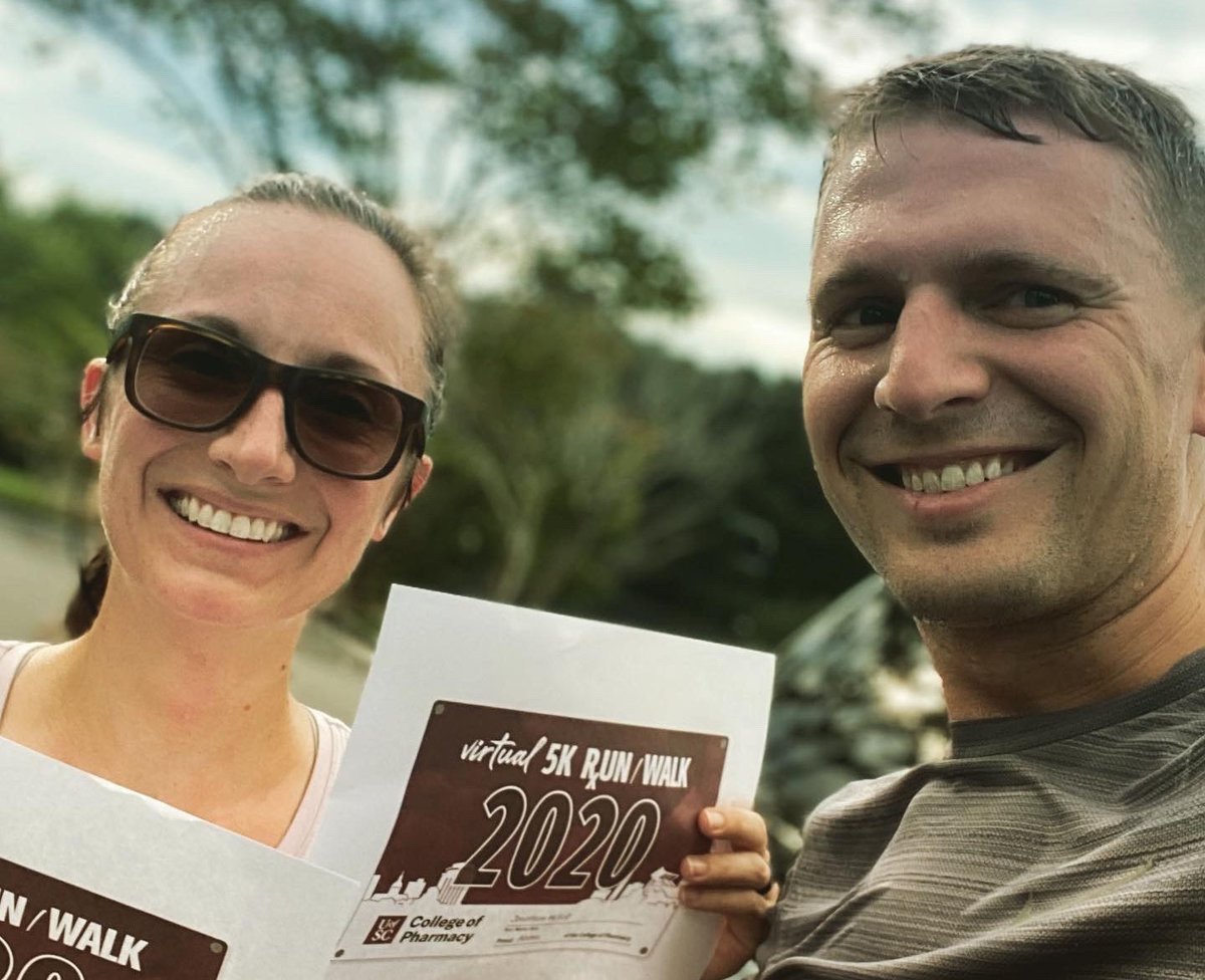 UofSCPharm's tweet photo. Thank you to everyone who rose to the #UofSCPharm5K challenge! 🥇
Alumni, family and friends from NY to SC walked, ran and biked with us to support our students and demonstrate the dedication of our pharmacy family.
#GamecocksGiveBack https://t.co/klyoyozUdm