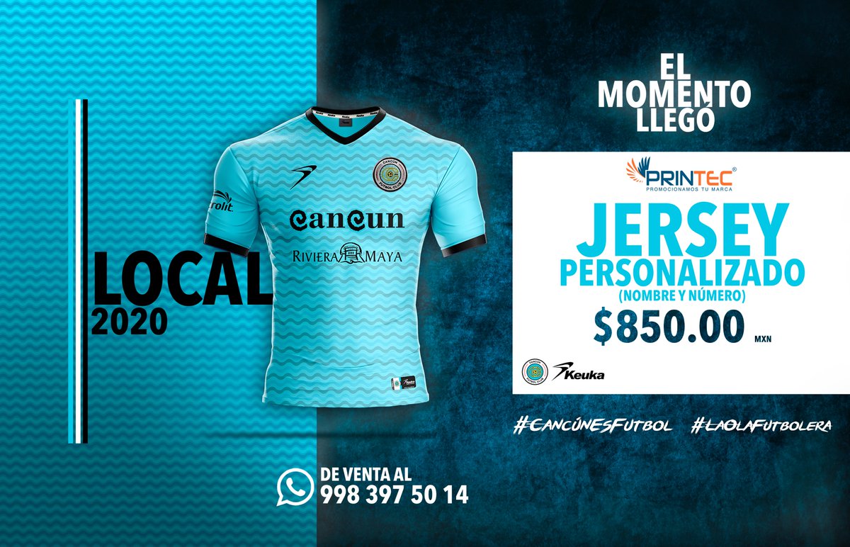 cancun_fc's tweet photo. ¿Qué nombre y que número le pondrías a tu 🎽? 🤔
Adquiere ya tu jersey personalizado por #PRINTEC y pórtala con orgullo 🤩
Envía un #WhatsApp al número que aparece en la imagen y listo ✅
#CancúnEsFutbol #LaOlaFutbolera https://t.co/yL9Fg7Zbi1